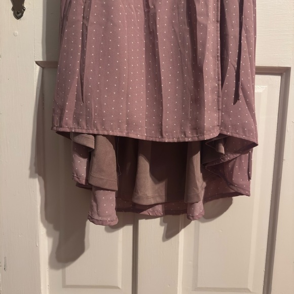 Lulu Polka Dot Wrap Dress in Mauve Size: M - Picture 5 of 10